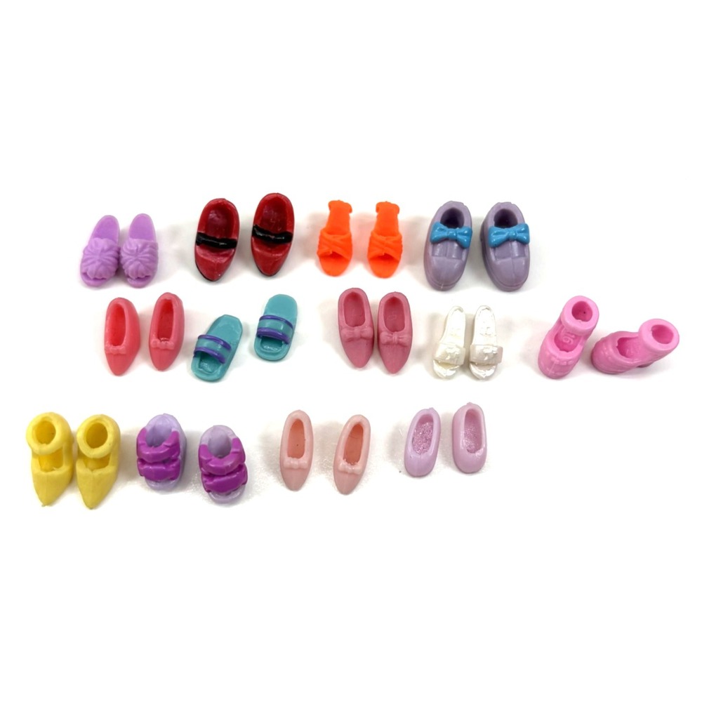 Polly Pocket Doll Accessory Lot; 13 Pair Shoes Slippers VGC